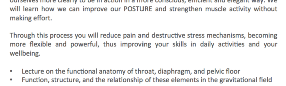 Balancing the Tone of the Throat, Diaphragm and Pelvic Floor